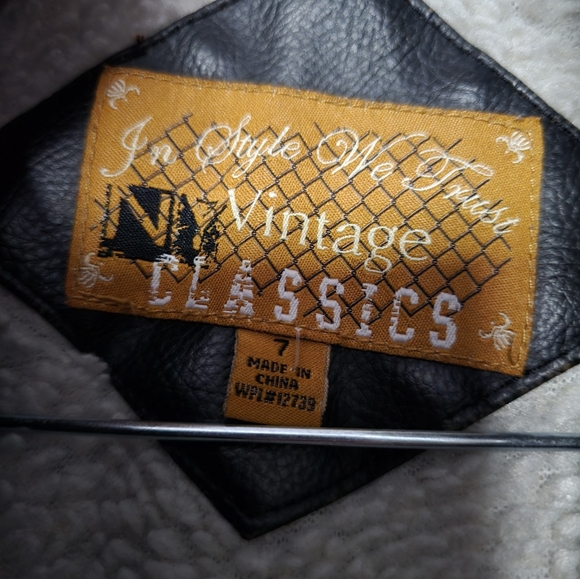 Kids Vintage Look  Distressed Vegan Leather Jacket - Picture 7 of 9